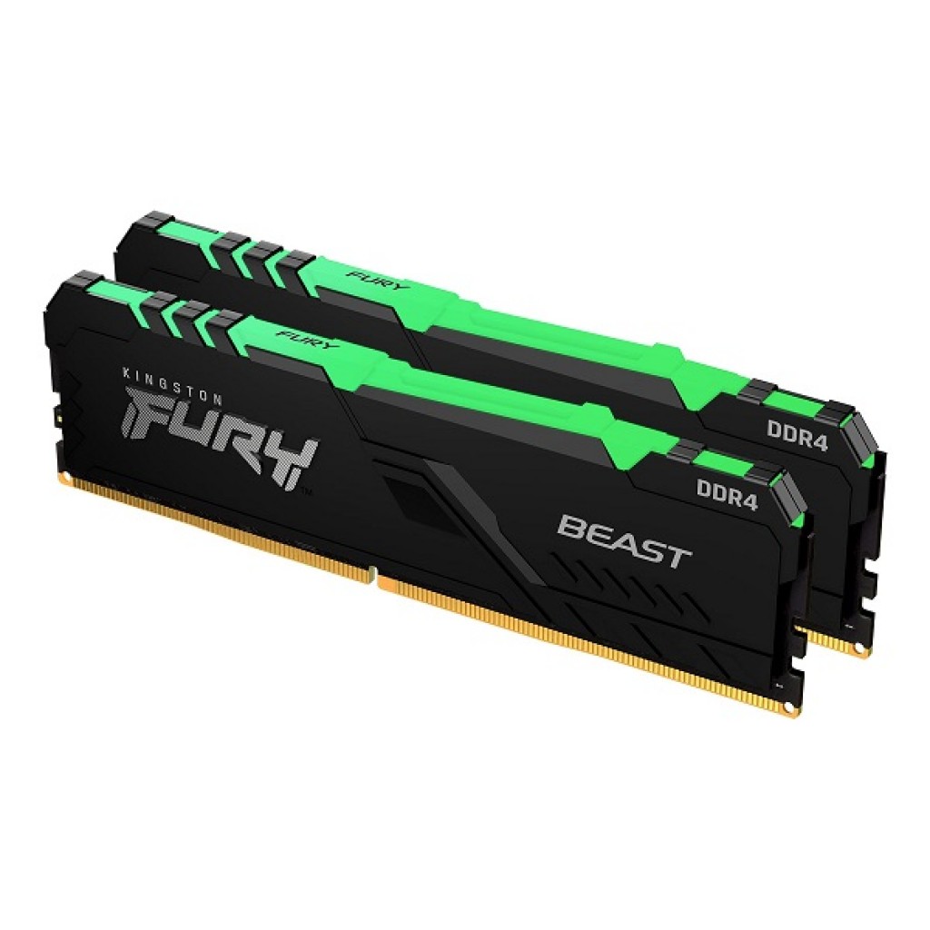 رم کامپیوتر DDR4 دو کاناله 3600 مگاهرتز CL18 کینگستون مدل FURY Beast ظرفیت 32 گیگابایت