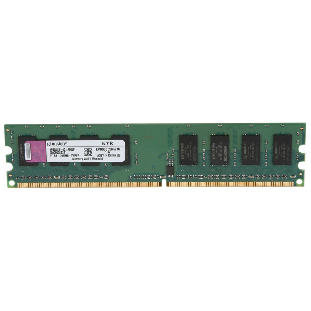 رم کامپیوتر DDR2 تک کاناله 800 مگاهرتز CL6 گینگستون مدل KVR ظرفیت 1 گیگابایت رم کامپیوتر DDR2 تک کاناله 800 مگاهرتز CL6 گینگستون مدل KVR ظرفیت 1 گیگابایت