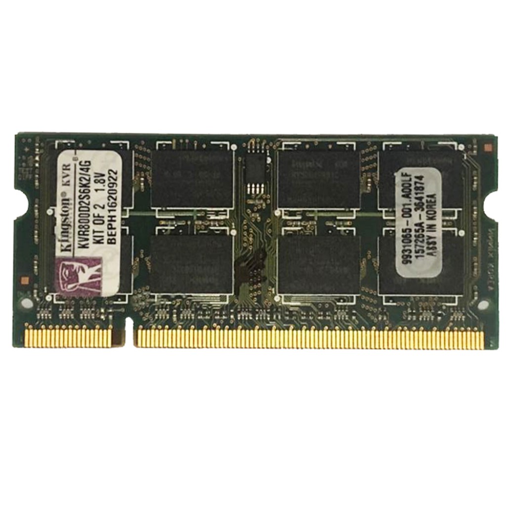 رم لپ تاپ DDR2 تک کاناله 800 مگاهرتز CL6 کینگستون مدل KVR800D2S6K2/4G ظرفیت 4 گیگابایت رم لپ تاپ DDR2 تک کاناله 800 مگاهرتز CL6 کینگستون مدل KVR800D2S6K2/4G ظرفیت 4 گیگابایت