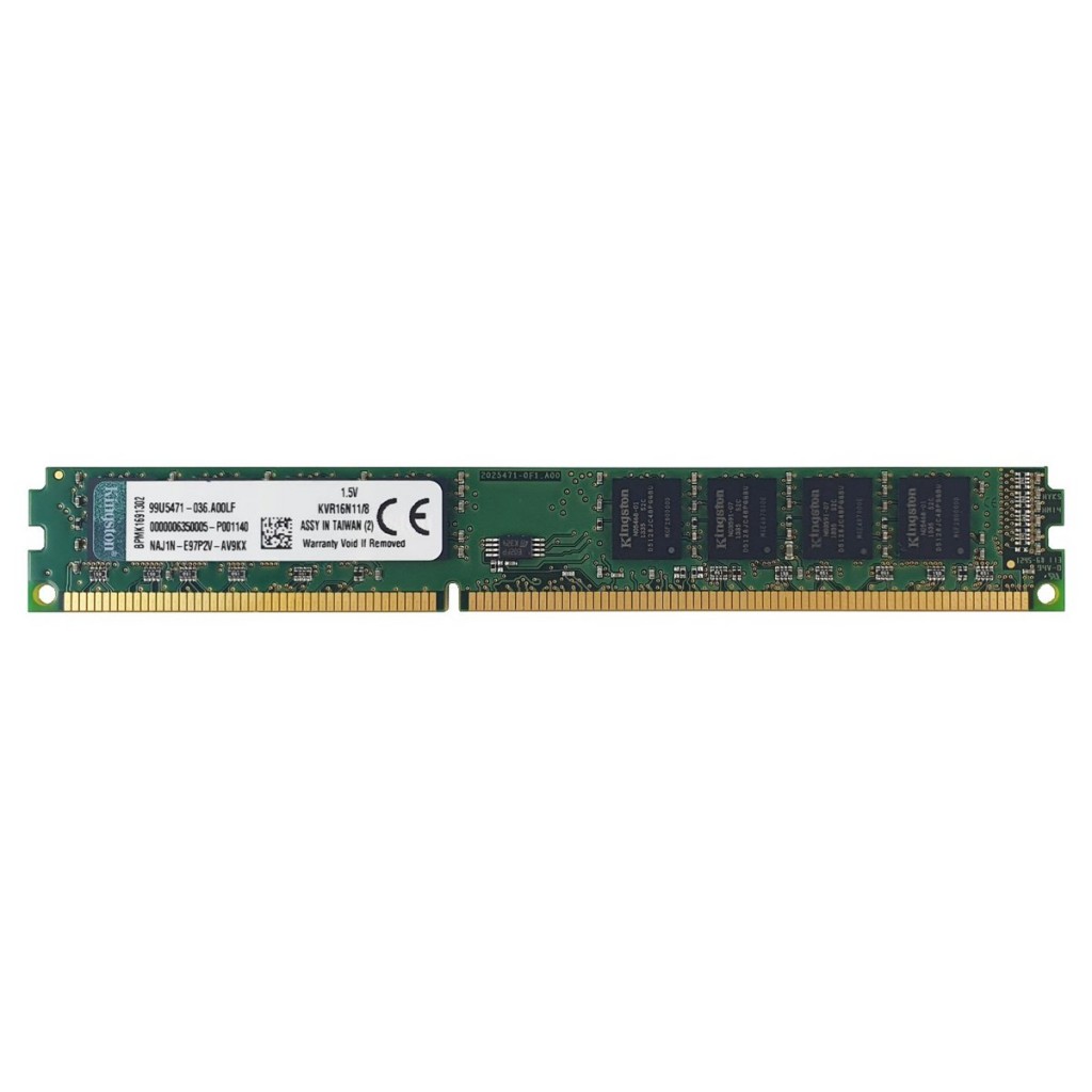 رم کامپیوتر DDR3 تک کاناله 1600 مگاهرتز CL11 کینگستون مدل KVR1600D3N9/8G ظرفیت 8 گیگابایت