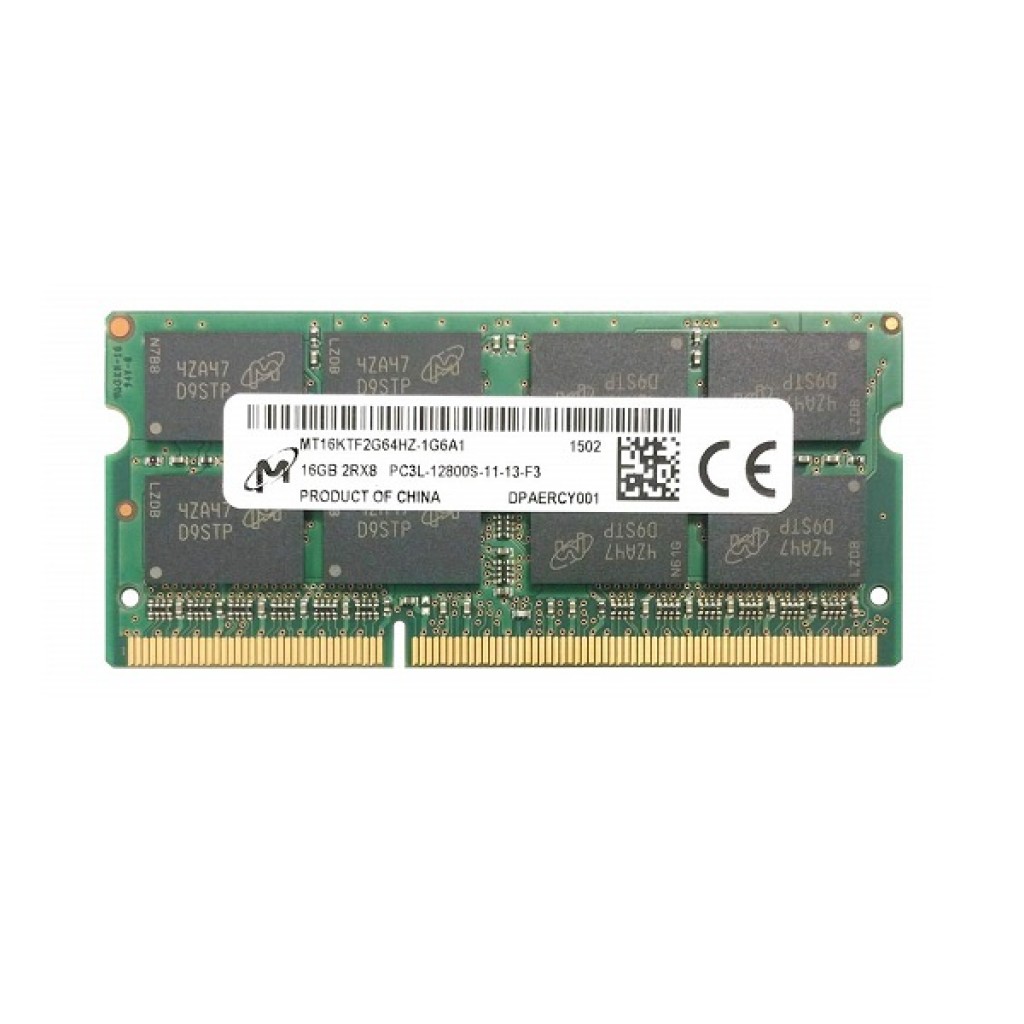 رم لپ تاپ DDR3L تک کاناله 1600 مگاهرتز CL11 میکرون مدل PC3L-12800S ظرفیت 16 گیگابایت رم لپ تاپ DDR3L تک کاناله 1600 مگاهرتز CL11 میکرون مدل PC3L-12800S ظرفیت 16 گیگابایت