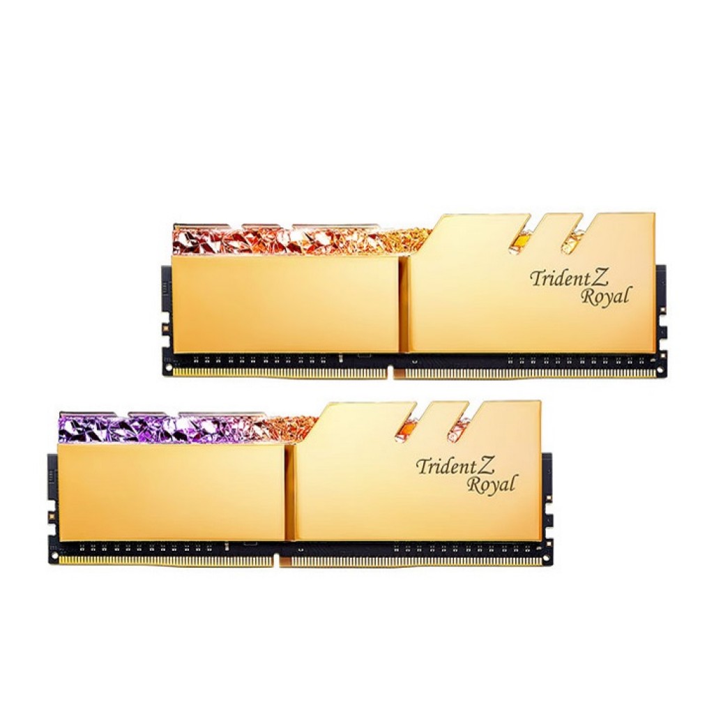 رم کامپیوتر DDR4 دو کاناله 3600 مگاهرتز CL16 جی اسکیل مدل Trident Z Royal Gold ظرفیت 32 گیگابایت رم کامپیوتر DDR4 دو کاناله 3600 مگاهرتز CL16 جی اسکیل مدل Trident Z Royal Gold ظرفیت 32 گیگابایت