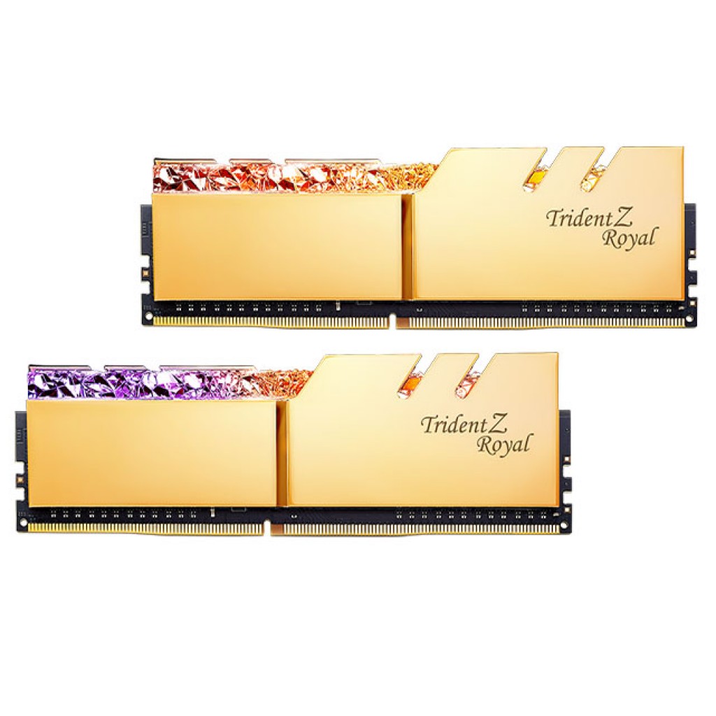 رم کامپیوتر DDR4 دو کاناله 4000 مگاهرتز CL16 جی اسکیل مدل TRIDENTZ ROYAL GOLD ظرفیت 16 گیگابایت رم کامپیوتر DDR4 دو کاناله 4000 مگاهرتز CL16 جی اسکیل مدل TRIDENTZ ROYAL GOLD ظرفیت 16 گیگابایت