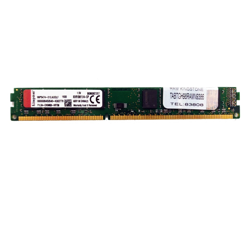 رم کامپیوتر ddr3 دوکاناله 1600 مگاهرتز cl11 کینگستون مدل ValueRAM ظرفیت 4 گیگابایت رم کامپیوتر ddr3 دوکاناله 1600 مگاهرتز cl11 کینگستون مدل ValueRAM ظرفیت 4 گیگابایت