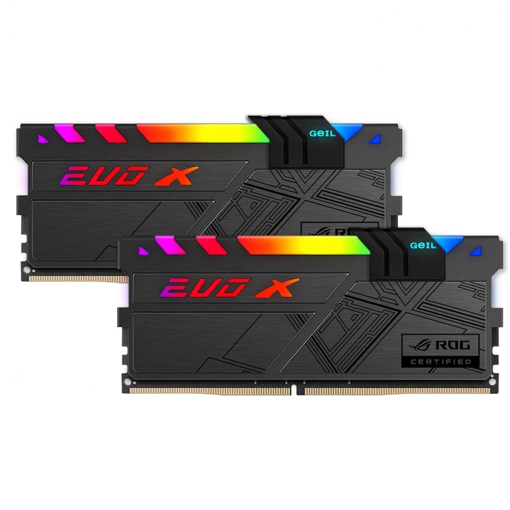 رم کامپیوتر DDR4 دوکاناله 3200 مگاهرتز CL16 گیل مدل EVO X II ROG-certified ظرفیت 16 گیگابایت رم کامپیوتر DDR4 دوکاناله 3200 مگاهرتز CL16 گیل مدل EVO X II ROG-certified ظرفیت 16 گیگابایت