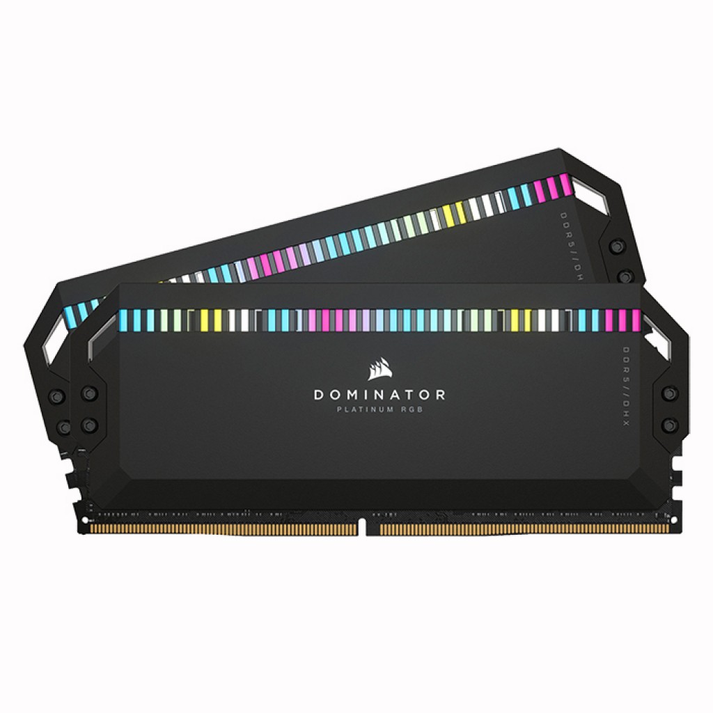 رم کامپیوتر DDR5 دو کاناله 5200 مگاهرتز CL40 کورسیر مدل Dominator Platinum RGB ظرفیت 32 گیگابایت