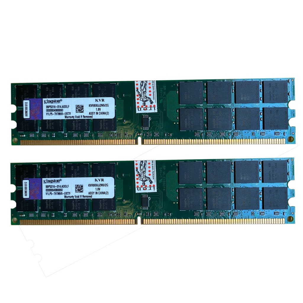 رم کامپیوتر DDR2 دو کاناله 800 مگاهرتز CL6 کینگستون مدل KVR800D2N6/2G ظرفیت 4 گیگابایت رم کامپیوتر DDR2 دو کاناله 800 مگاهرتز CL6 کینگستون مدل KVR800D2N6/2G ظرفیت 4 گیگابایت