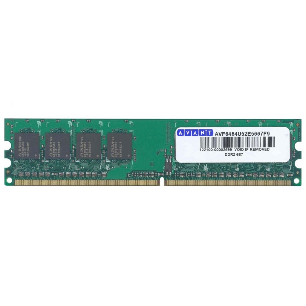 رم کامپیوتر DDR2 تک کاناله 667 مگاهرتز CL5 آوانت مدل AVF6428U52E5667F9 ظرفیت 1 گیگابایت رم کامپیوتر DDR2 تک کاناله 667 مگاهرتز CL5 آوانت مدل AVF6428U52E5667F9 ظرفیت 1 گیگابایت