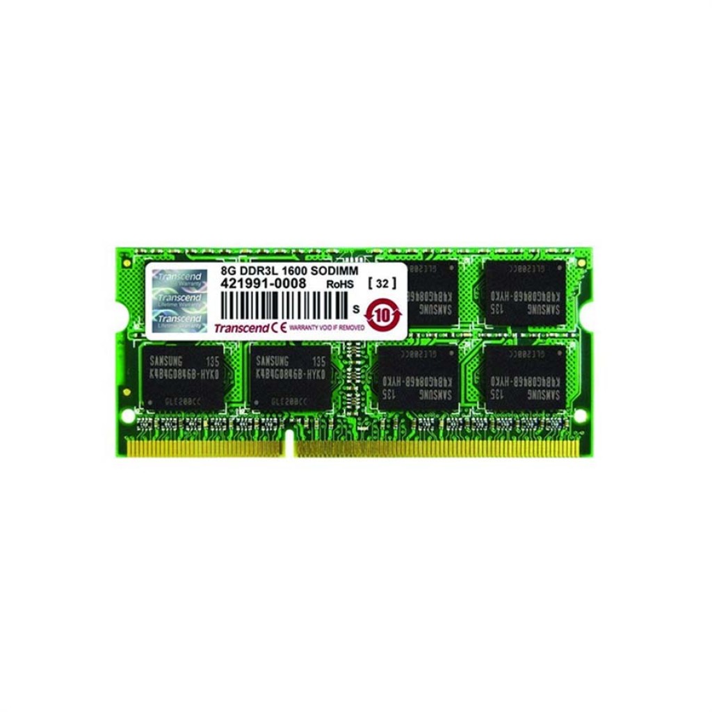 رم لپ تاپ DDR3L_PC3L تک کاناله 1600 مگاهرتز CL9 ترنسند مدل 3 ظرفیت 8 گیگابایت رم لپ تاپ DDR3L_PC3L تک کاناله 1600 مگاهرتز CL9 ترنسند مدل 3 ظرفیت 8 گیگابایت
