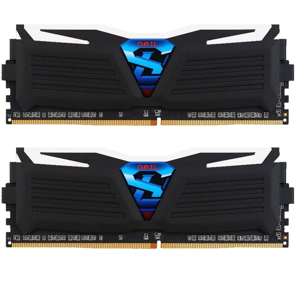 رم کامپیوتر DDR4 دوکاناله 2400 مگاهرتز CL15 گیل مدل Super Luce سری مشکی ظرفیت 8 گیگابایت رم کامپیوتر DDR4 دوکاناله 2400 مگاهرتز CL15 گیل مدل Super Luce سری مشکی ظرفیت 8 گیگابایت