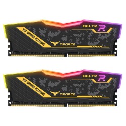 رم کامپیوتر DDR4 دو کاناله 2400 مگاهرتز CL16 تیم گروپ مدل T-Force TUF Delta RGB ظرفیت 16 گیگابایت