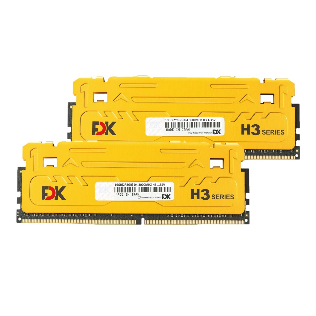 رم کامپیوتر DDR4 دو کاناله 3000 مگاهرتز CL15 فدک مدل H3 ظرفیت 16 گیگابایت رم کامپیوتر DDR4 دو کاناله 3000 مگاهرتز CL15 فدک مدل H3 ظرفیت 16 گیگابایت