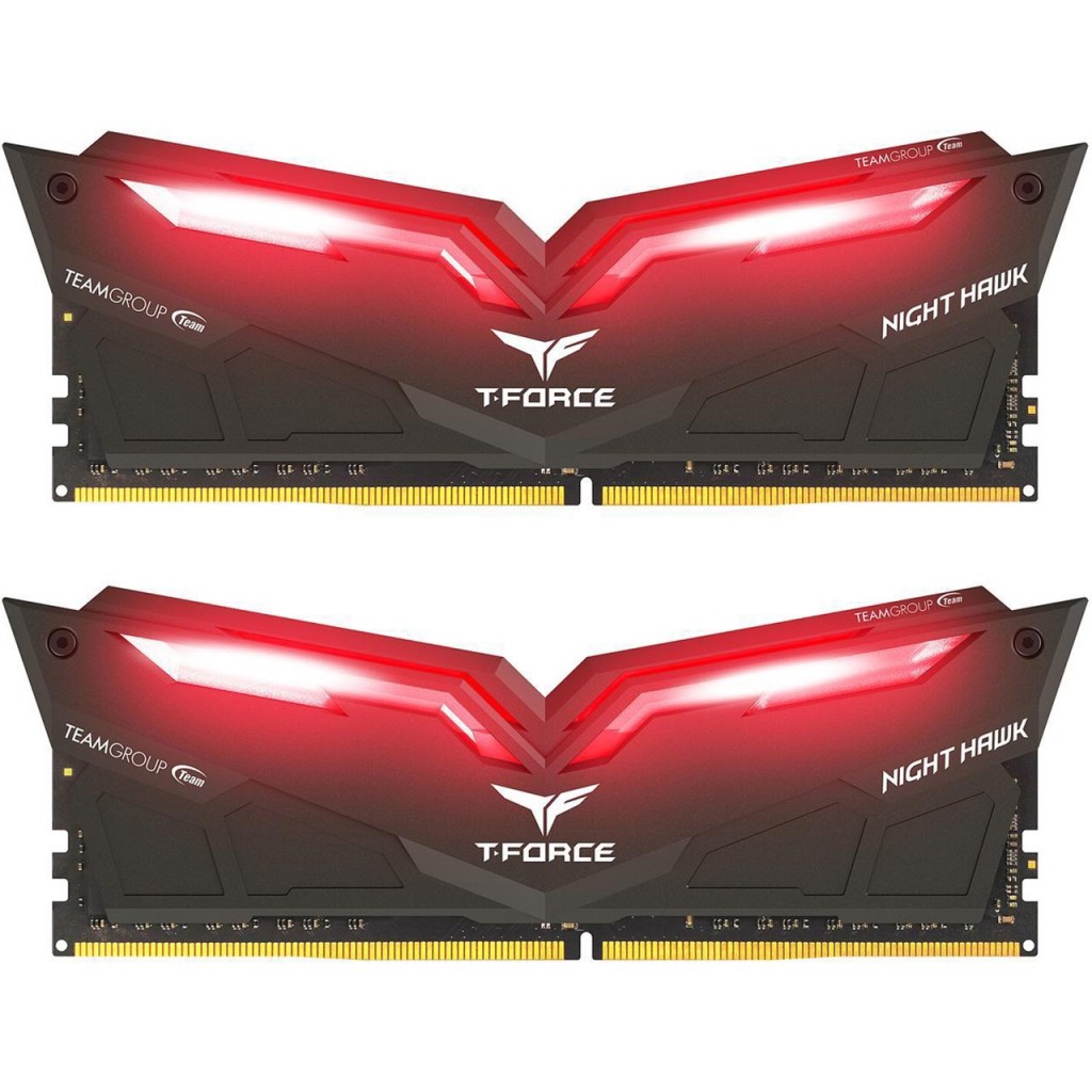 رم کامپیوتر DDR4 دو کاناله 3000 مگاهرتز CL16 تیم گروپ مدل T-Force Night Hawk ظرفیت 16 گیگابایت رم کامپیوتر DDR4 دو کاناله 3000 مگاهرتز CL16 تیم گروپ مدل T-Force Night Hawk ظرفیت 16 گیگابایت