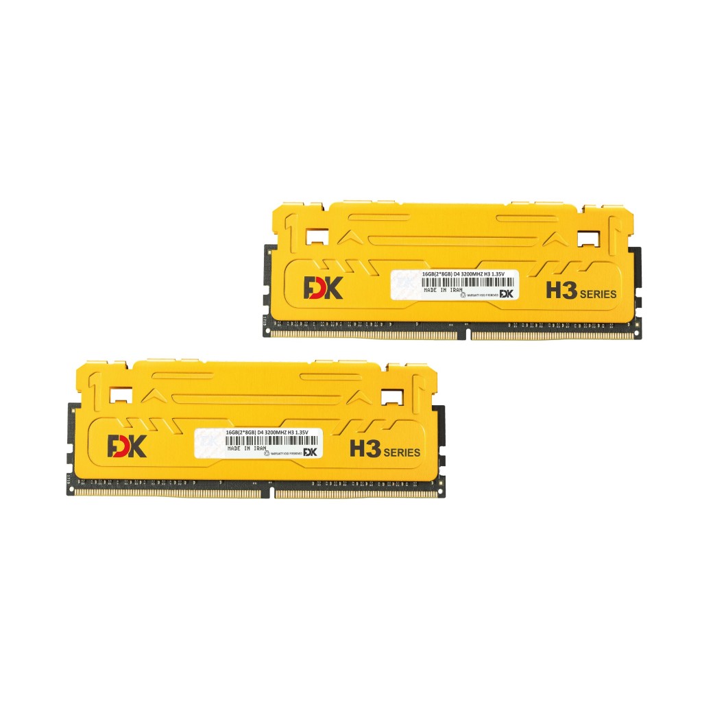 رم کامپیوتر DDR4 دو کاناله 3200 مگاهرتز CL16 فدک مدل H3 ظرفیت 16 گیگابایت رم کامپیوتر DDR4 دو کاناله 3200 مگاهرتز CL16 فدک مدل H3 ظرفیت 16 گیگابایت
