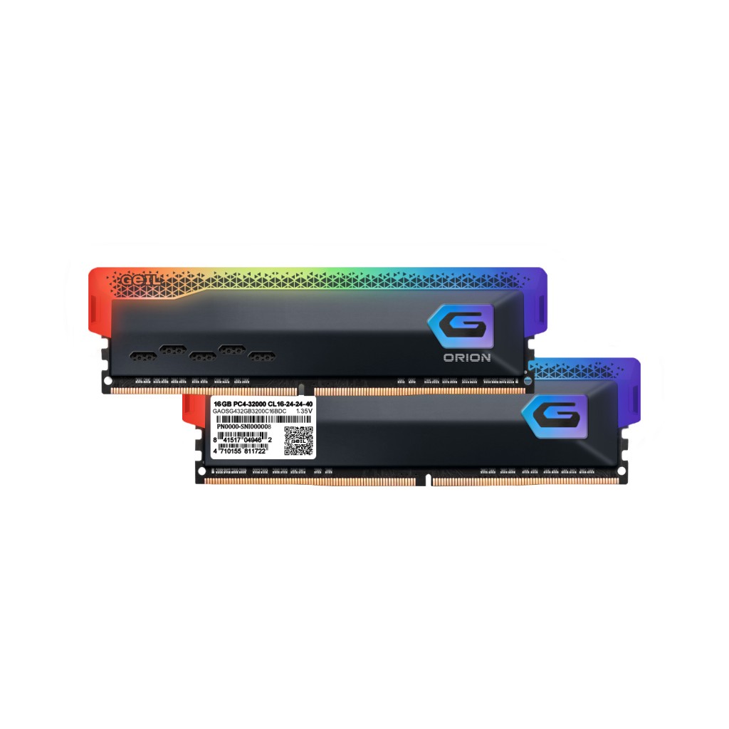 رم کامپیوتر DDR4 دو کاناله 3200 مگاهرتز CL16 گیل مدل Orion RGB ظرفیت 32 گیگابایت رم کامپیوتر DDR4 دو کاناله 3200 مگاهرتز CL16 گیل مدل Orion RGB ظرفیت 32 گیگابایت