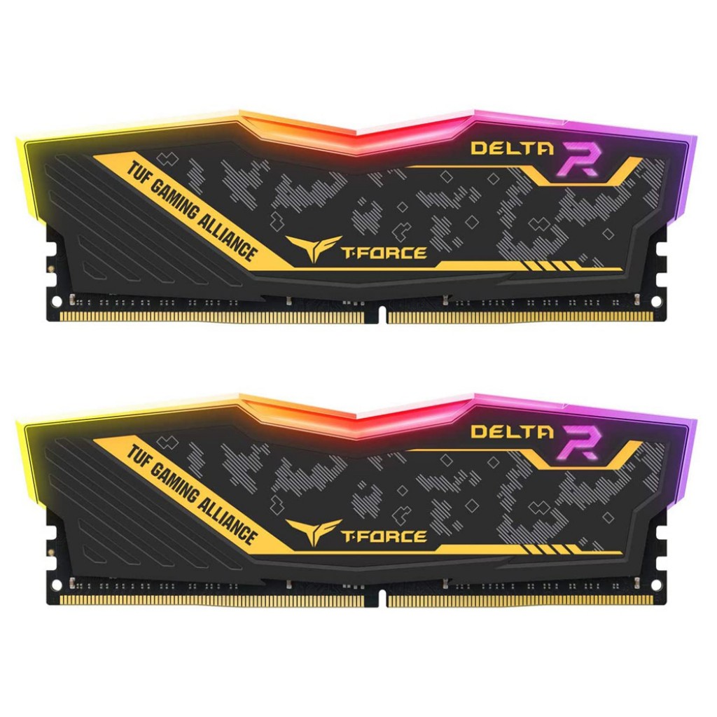 رم کامپیوتر DDR4 دو کاناله 3200 مگاهرتز CL16 تیم گروپ مدل Delta TUF RGB ظرفیت 32 گیگابایت رم کامپیوتر DDR4 دو کاناله 3200 مگاهرتز CL16 تیم گروپ مدل Delta TUF RGB ظرفیت 32 گیگابایت