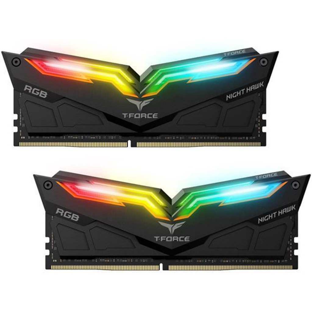 رم کامپیوتر DDR4 دو کاناله 3200 مگاهرتز CL16 تیم گروپ مدل T-Force Night Hawk RGB ظرفیت 16 گیگابایت رم کامپیوتر DDR4 دو کاناله 3200 مگاهرتز CL16 تیم گروپ مدل T-Force Night Hawk RGB ظرفیت 16 گیگابایت