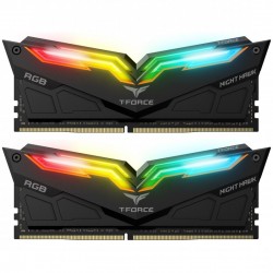 رم کامپیوتر DDR4 دو کاناله 3200 مگاهرتز CL16 تیم گروپ مدل T-Force Night Hawk RGB ظرفیت 32 گیگابایت