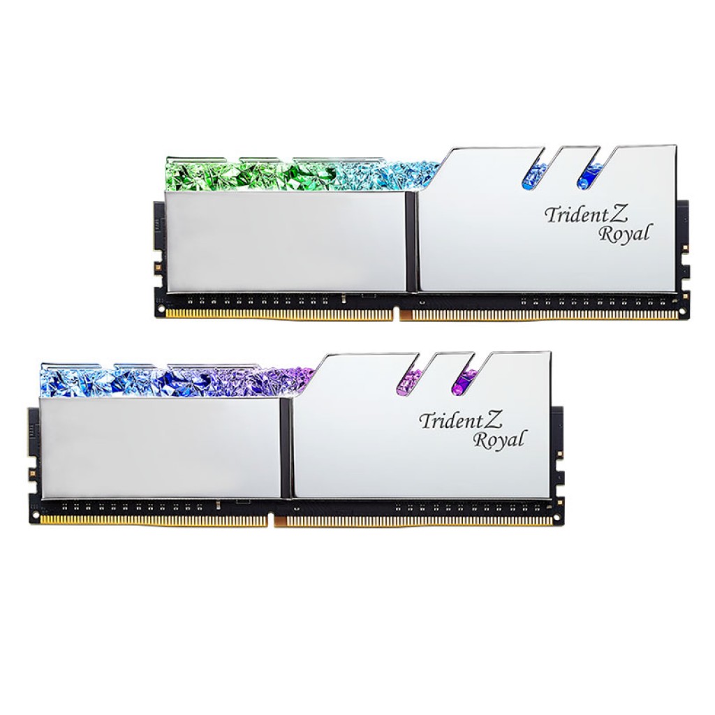 رم کامپیوتر DDR4 دو کاناله 3600 مگاهرتز CL16 جی اسکیل مدل Trident Z Royal ظرفیت 16 گیگابایت رم کامپیوتر DDR4 دو کاناله 3600 مگاهرتز CL16 جی اسکیل مدل Trident Z Royal ظرفیت 16 گیگابایت
