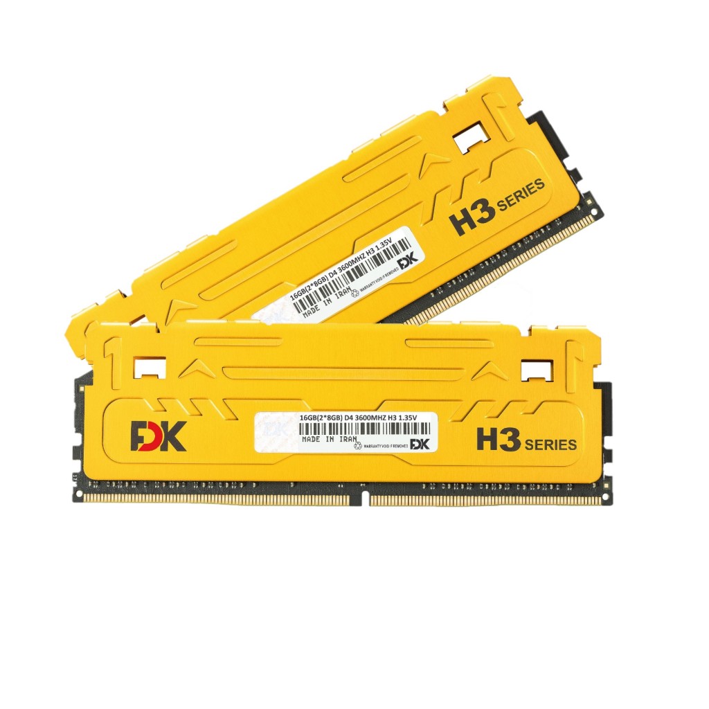 رم کامپیوتر DDR4 دو کاناله 3600 مگاهرتز CL18 فدک مدل H3 ظرفیت 16 گیگابایت رم کامپیوتر DDR4 دو کاناله 3600 مگاهرتز CL18 فدک مدل H3 ظرفیت 16 گیگابایت