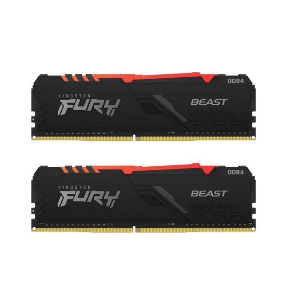 رم کامپیوتر DDR4 دو کاناله 3600 مگاهرتز CL18 کینگستون مدل FURY Beast RGB ظرفیت 32 گیگابایت رم کامپیوتر DDR4 دو کاناله 3600 مگاهرتز CL18 کینگستون مدل FURY Beast RGB ظرفیت 32 گیگابایت