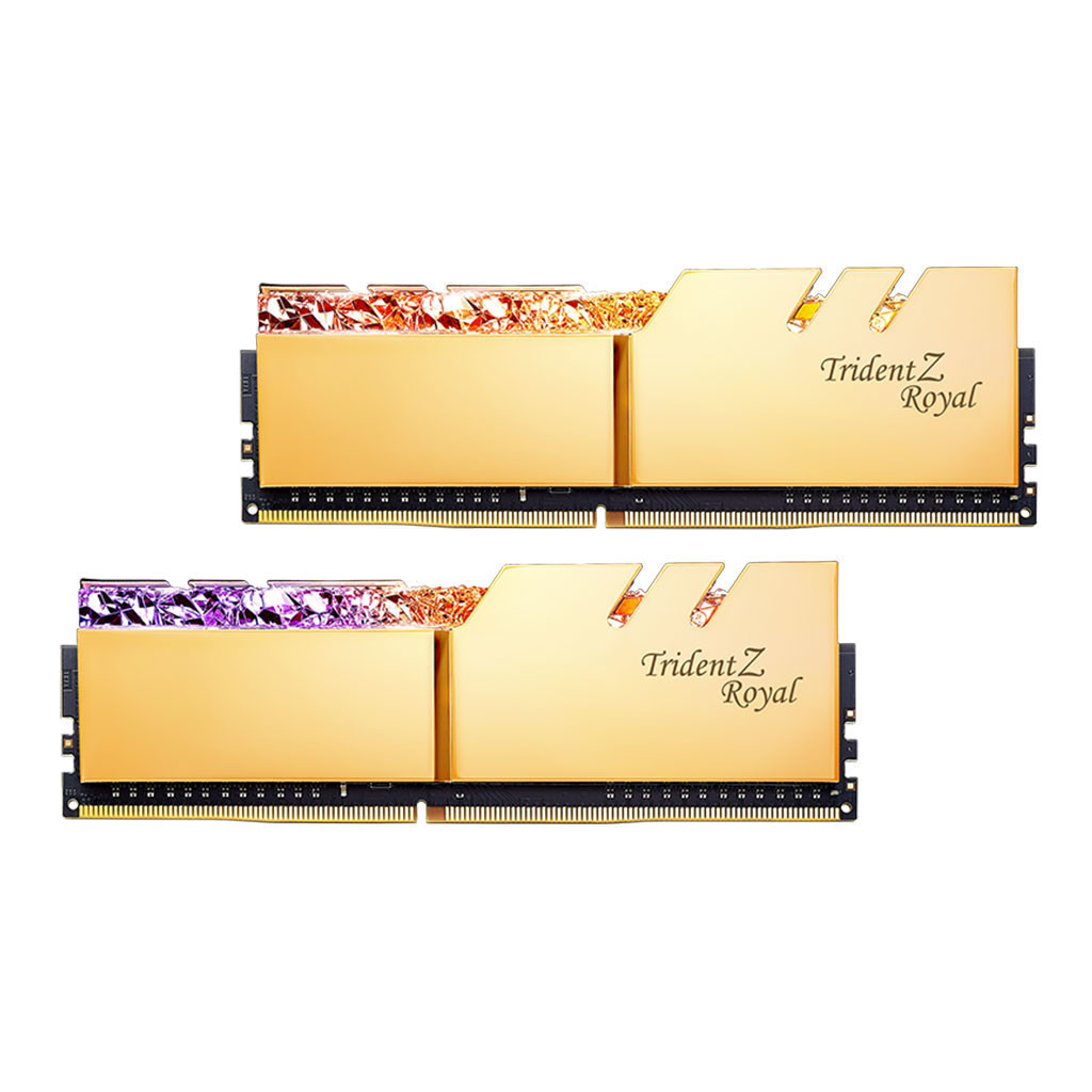 رم کامپیوتر DDR4 دو کاناله 4400 مگاهرتز CL17 جی اسکیل مدل Trident Z Royal Gold ظرفیت 32 گیگابایت رم کامپیوتر DDR4 دو کاناله 4400 مگاهرتز CL17 جی اسکیل مدل Trident Z Royal Gold ظرفیت 32 گیگابایت