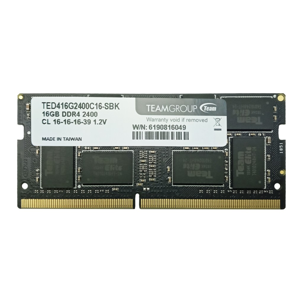 رم لپ تاپ DDR4 تک کاناله 2400 مگاهرتز CL16 تیم گروپ مدل Elite ظرفیت 16 گیگابایت رم لپ تاپ DDR4 تک کاناله 2400 مگاهرتز CL16 تیم گروپ مدل Elite ظرفیت 16 گیگابایت