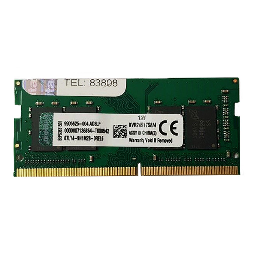 رم لپ تاپ DDR4 تک کانال 2400 مگاهرتز CL17 کینگستون مدلR008 ظرفیت 4 گیگابایت رم لپ تاپ DDR4 تک کانال 2400 مگاهرتز CL17 کینگستون مدلR008 ظرفیت 4 گیگابایت