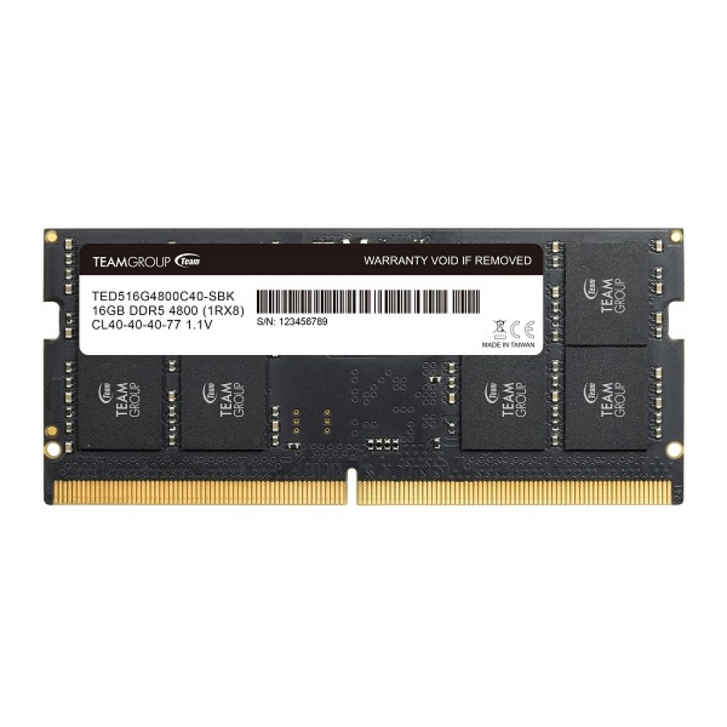 رم لپ تاپ DDR5 تک کاناله 4800 مگاهرتز CL40 تیم گروپ مدل ELITE ظرفیت 16 گیگابایت رم لپ تاپ DDR5 تک کاناله 4800 مگاهرتز CL40 تیم گروپ مدل ELITE ظرفیت 16 گیگابایت