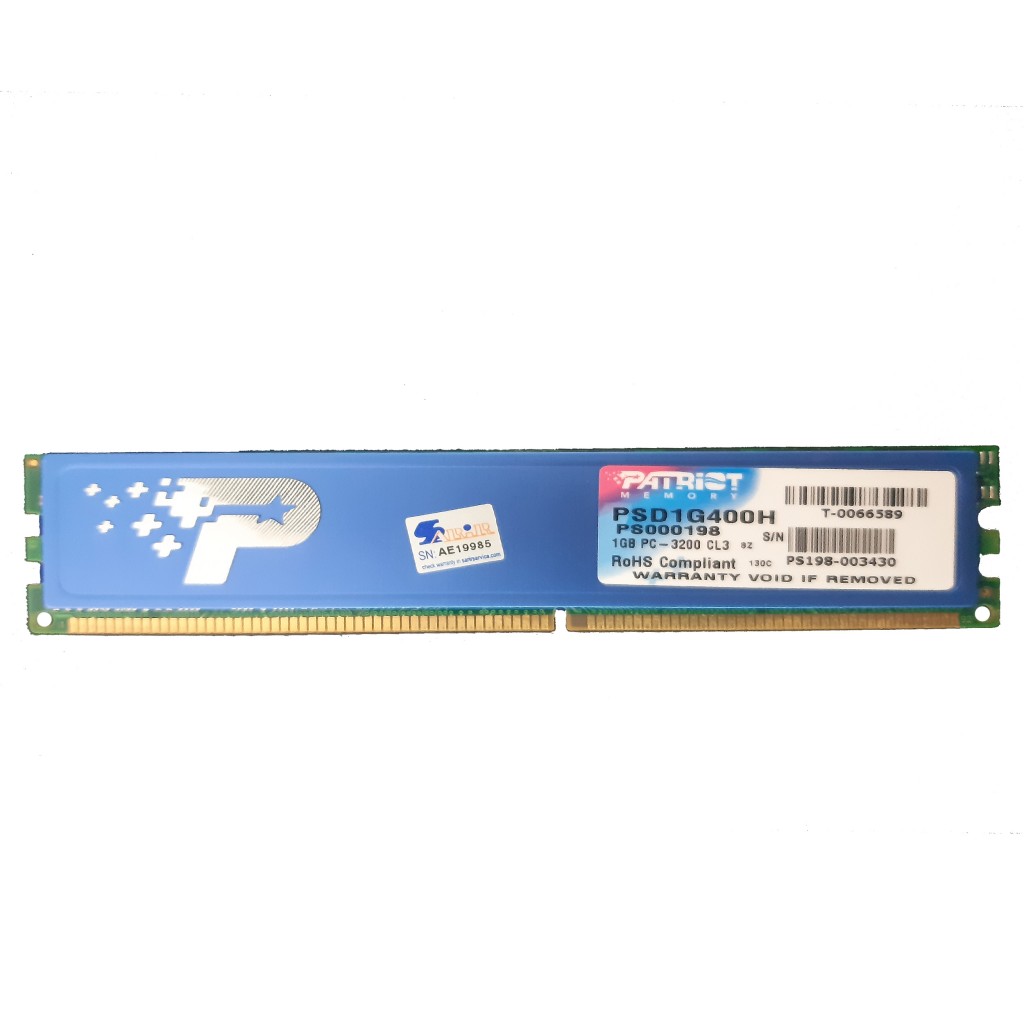 رم کامپیوتر DDR تک کاناله 400 مگاهرتز CL3 پتریوت مدل PSD1G400H ظرفیت 1 گیگابایت رم کامپیوتر DDR تک کاناله 400 مگاهرتز CL3 پتریوت مدل PSD1G400H ظرفیت 1 گیگابایت