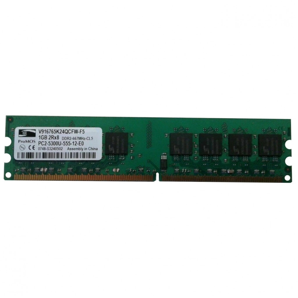 رم کامپیوتر DDR2 تک کاناله 533 مگاهرتز CL4 پروموس مدل V916765K24QAFW-E4 ظرفیت 1 گیگابایت رم کامپیوتر DDR2 تک کاناله 533 مگاهرتز CL4 پروموس مدل V916765K24QAFW-E4 ظرفیت 1 گیگابایت