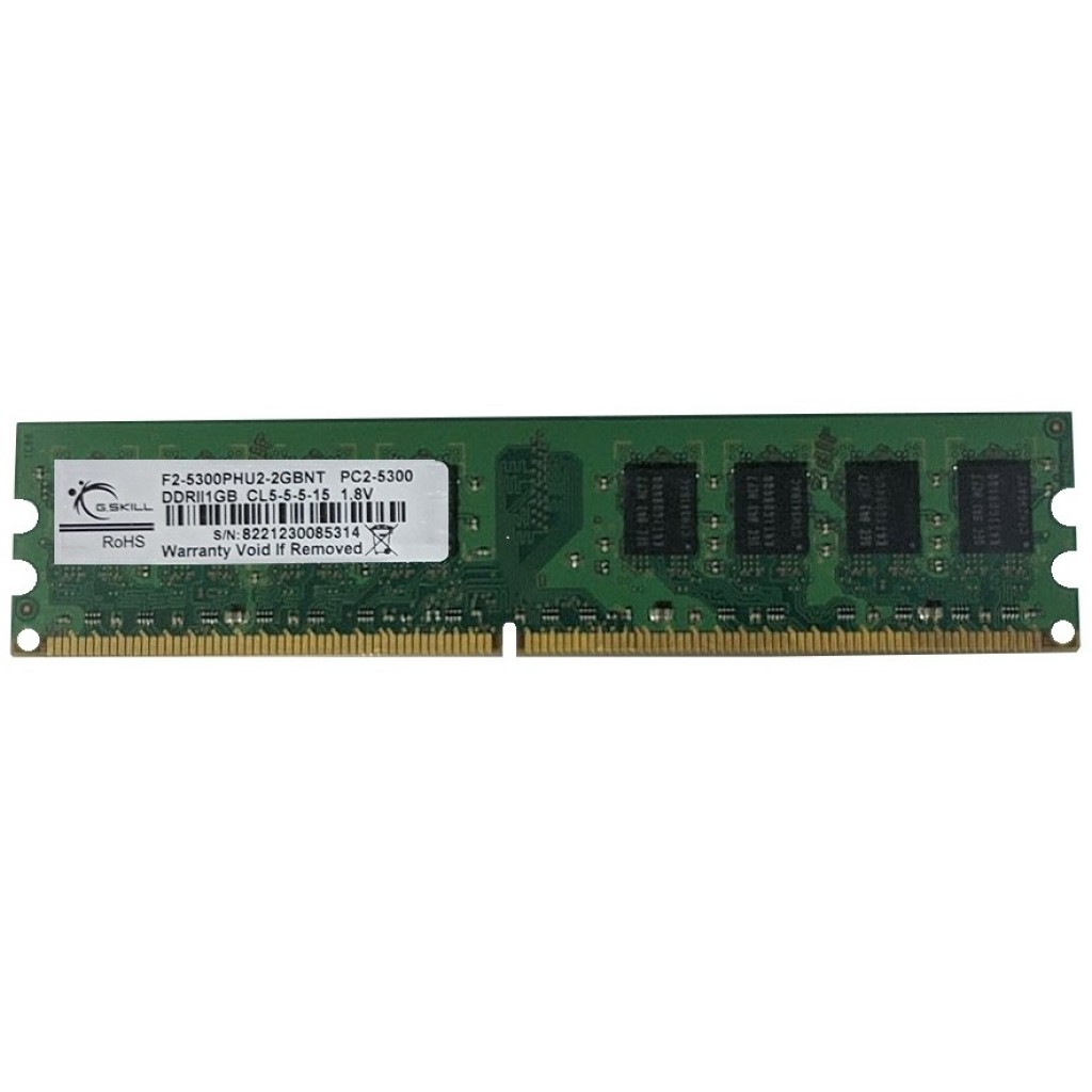 رم کامپیوتر DDR2 تک کاناله 667 مگاهرتز CL5 جی اسکیل مدل F2-5300PHU2-2GBNT ظرفیت 1 گیگابایت رم کامپیوتر DDR2 تک کاناله 667 مگاهرتز CL5 جی اسکیل مدل F2-5300PHU2-2GBNT ظرفیت 1 گیگابایت