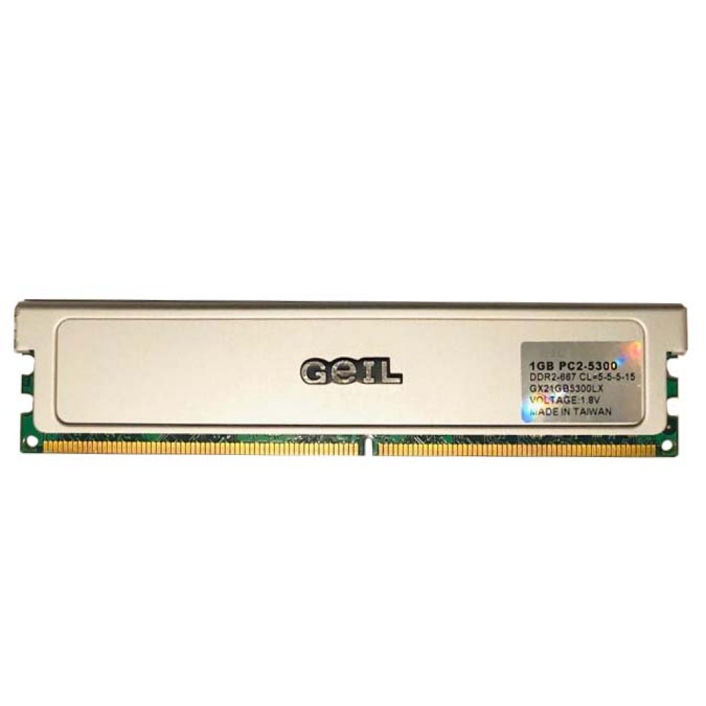 رم کامپیوتر DDR2 تک کاناله 667 مگاهرتز CL5 گیل مدل GX21GB5300LX ظرفیت 1 گیگابایت رم کامپیوتر DDR2 تک کاناله 667 مگاهرتز CL5 گیل مدل GX21GB5300LX ظرفیت 1 گیگابایت