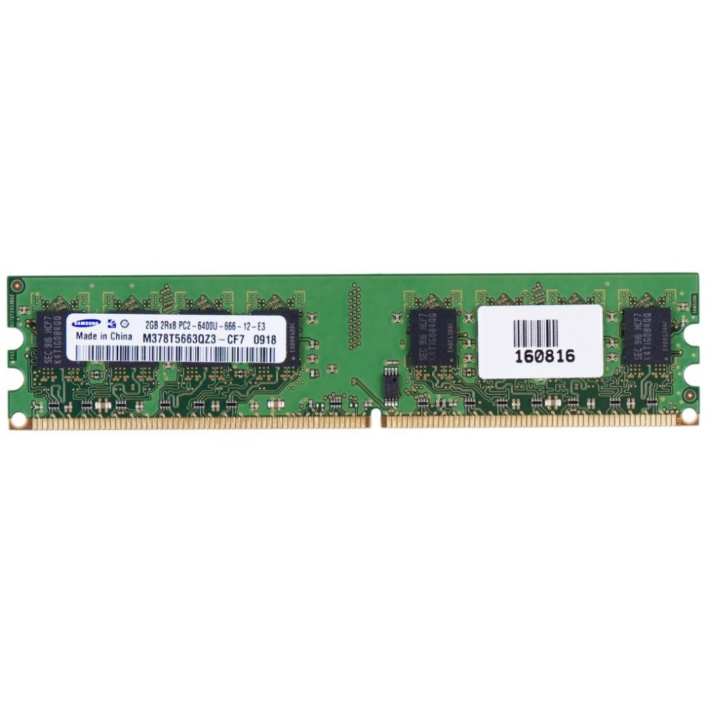 رم کامپیوتر DDR2 تک کاناله 667 مگاهرتز CL6 سامسونگ مدل M378T5663RZ3 ظرفیت 2 گیگابایت رم کامپیوتر DDR2 تک کاناله 667 مگاهرتز CL6 سامسونگ مدل M378T5663RZ3 ظرفیت 2 گیگابایت