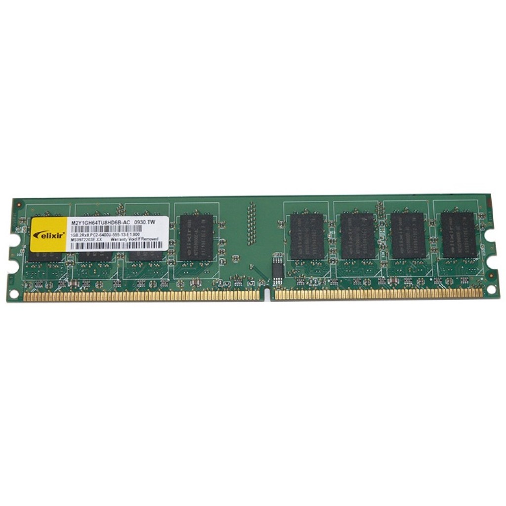 رم کامپیوتر DDR2 تک کاناله 800 مگاهرتز CL5 الیکسیر مدل M2Y1GH64TU8HD6B-AC ظرفیت 1 گیگابایت رم کامپیوتر DDR2 تک کاناله 800 مگاهرتز CL5 الیکسیر مدل M2Y1GH64TU8HD6B-AC ظرفیت 1 گیگابایت