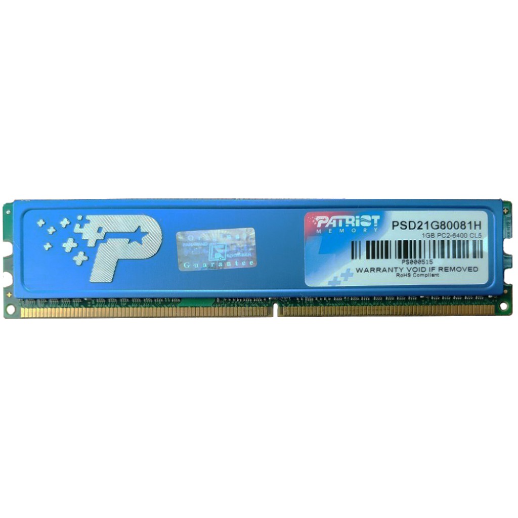 رم کامپیوتر DDR2 تک کاناله 800 مگاهرتز CL5 پتریوت مدل PSD21G80081H ظرفیت 1 گیگابایت رم کامپیوتر DDR2 تک کاناله 800 مگاهرتز CL5 پتریوت مدل PSD21G80081H ظرفیت 1 گیگابایت