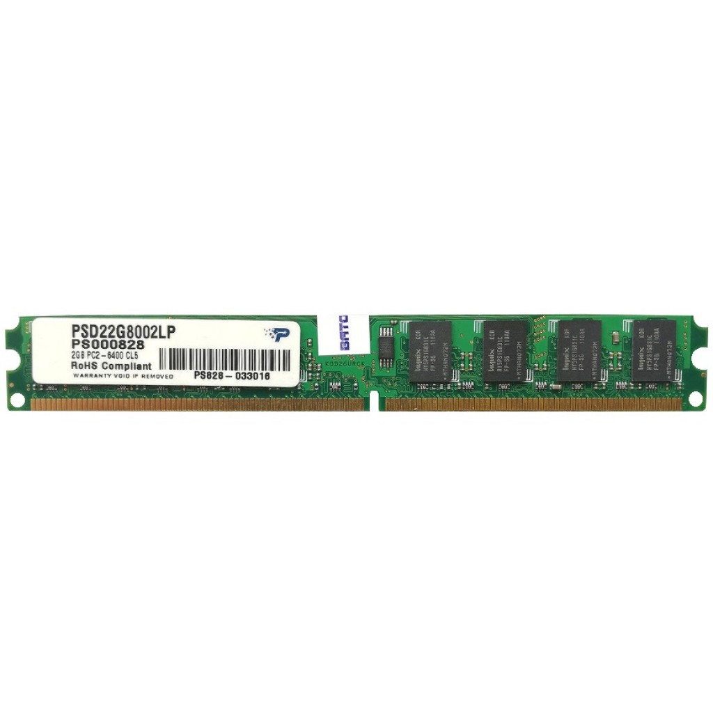 رم کامپیوتر DDR2 تک کاناله 800 مگاهرتز CL5 پتریوت مدل PSD22G8002LP ظرفیت 2 گیگابایت رم کامپیوتر DDR2 تک کاناله 800 مگاهرتز CL5 پتریوت مدل PSD22G8002LP ظرفیت 2 گیگابایت