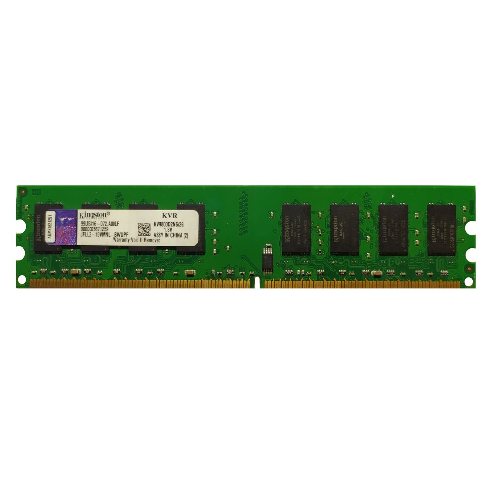 رم کامپیوتر DDR2 تک کاناله 800 مگاهرتز CL6 کینگستون مدل KVR800D2N6/2G ظرفیت 2 گیگابایت