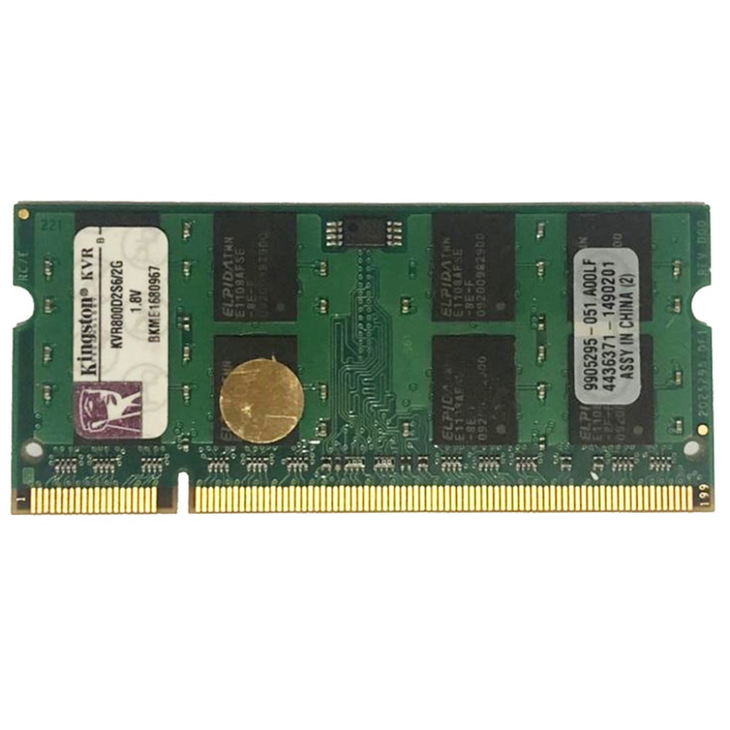 رم لپ تاپ DDR2 تک کاناله 800 مگاهرتز CL6 کینگستون مدل KVR800D2S6/2G ظرفیت 2 گیگابایت رم لپ تاپ DDR2 تک کاناله 800 مگاهرتز CL6 کینگستون مدل KVR800D2S6/2G ظرفیت 2 گیگابایت