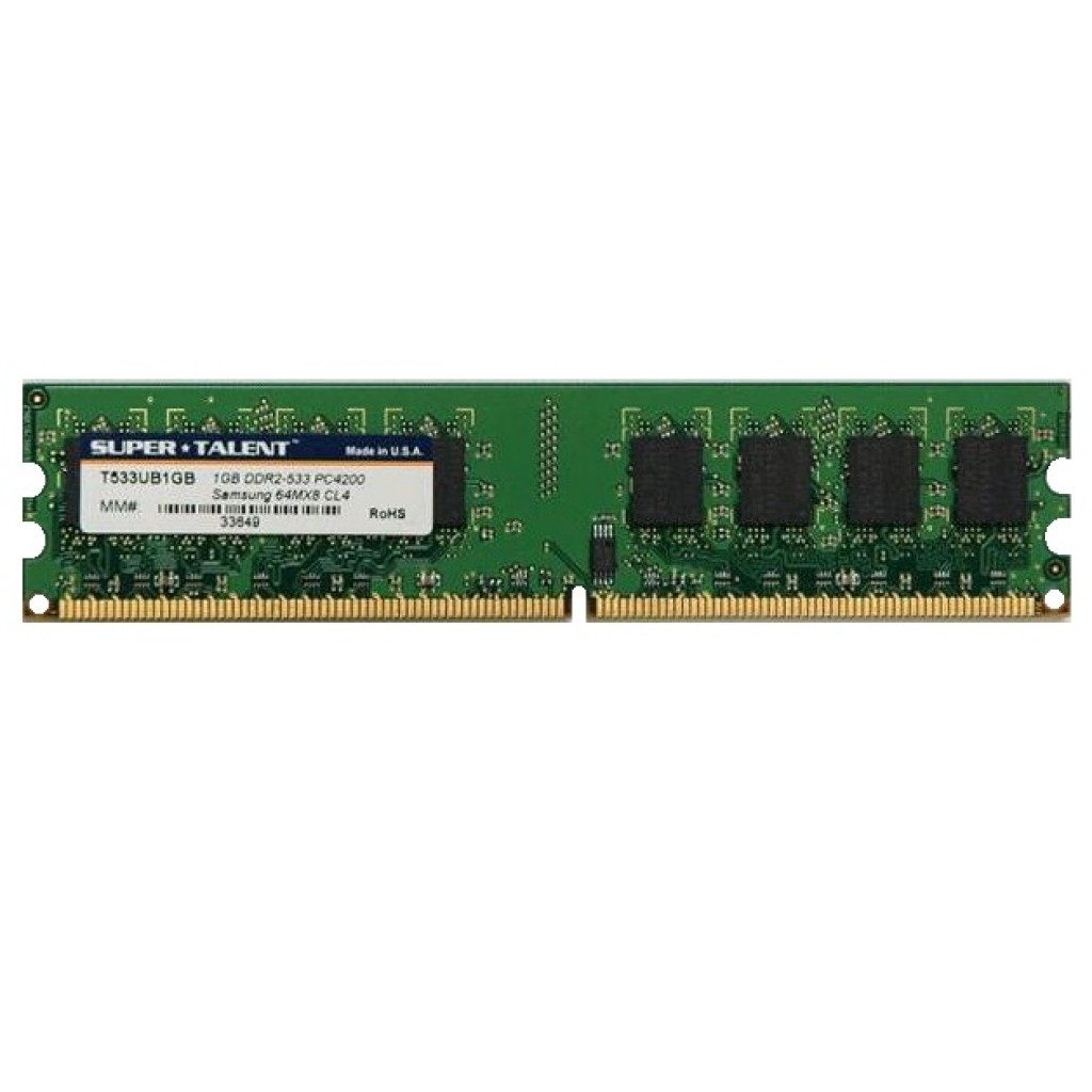 رم کامپیوتر DDR2 تک کاناله 533 مگاهرتز CL4 سوپر تلنت مدل T533UB1GB ظرفیت 1 گیگابایت رم کامپیوتر DDR2 تک کاناله 533 مگاهرتز CL4 سوپر تلنت مدل T533UB1GB ظرفیت 1 گیگابایت