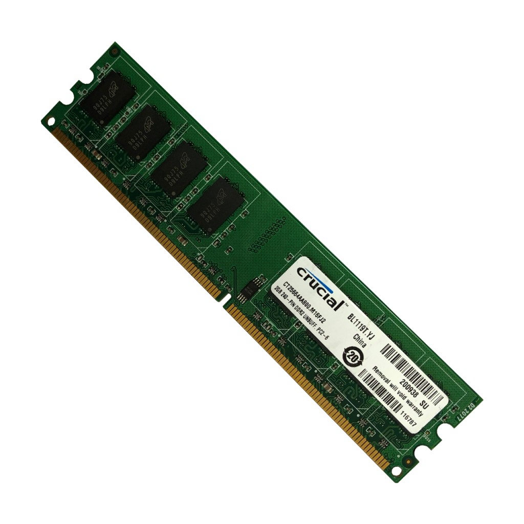 رم کامپیوتر DDR2 تک کاناله 800 مگاهرتز CL6 کروشیال مدل UDIMM ظرفیت 2 گیگابایت رم کامپیوتر DDR2 تک کاناله 800 مگاهرتز CL6 کروشیال مدل UDIMM ظرفیت 2 گیگابایت