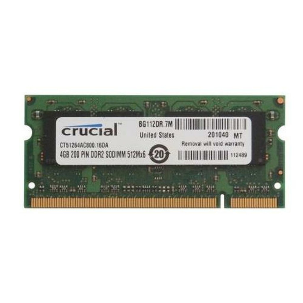 رم لپ تاپ DDR2 تک کاناله 800 مگاهرتز 6400 کروشیال مدل PC2 ظرفیت 4 گیگابایت رم لپ تاپ DDR2 تک کاناله 800 مگاهرتز 6400 کروشیال مدل PC2 ظرفیت 4 گیگابایت