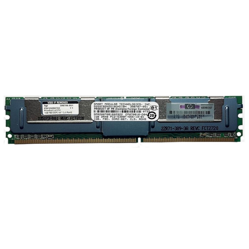 رم سرور DDR2 تک کاناله 667 مگاهرتز CL5 اچ پی مدل 398707-051 ظرفیت 2 گیگابایت رم سرور DDR2 تک کاناله 667 مگاهرتز CL5 اچ پی مدل 398707-051 ظرفیت 2 گیگابایت