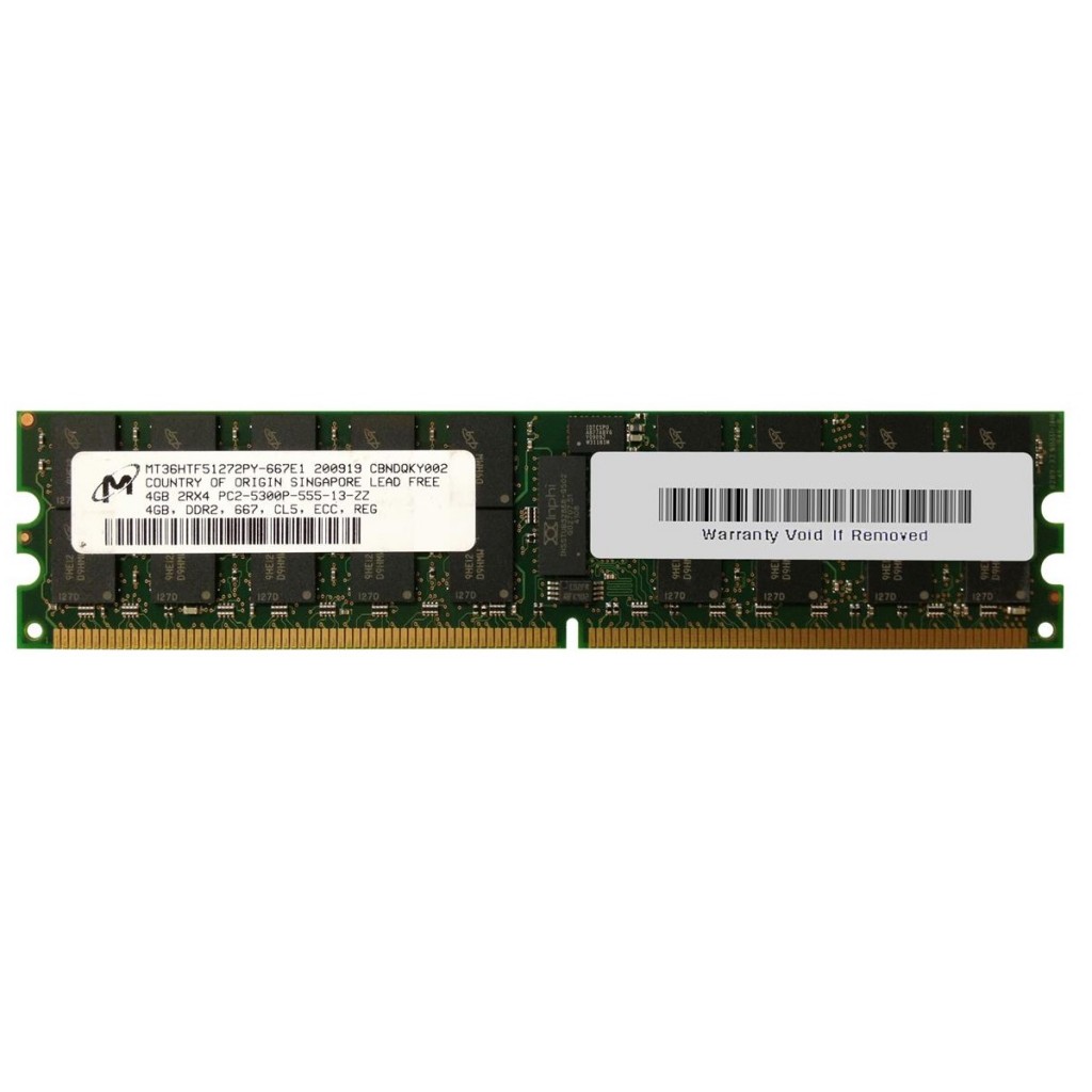 رم سرور DDR2 تک کاناله 667 مگاهرتز CL5 میکرون مدل MT36HTF51272PY-667E1 ظرفیت 4 گیگابایت رم سرور DDR2 تک کاناله 667 مگاهرتز CL5 میکرون مدل MT36HTF51272PY-667E1 ظرفیت 4 گیگابایت
