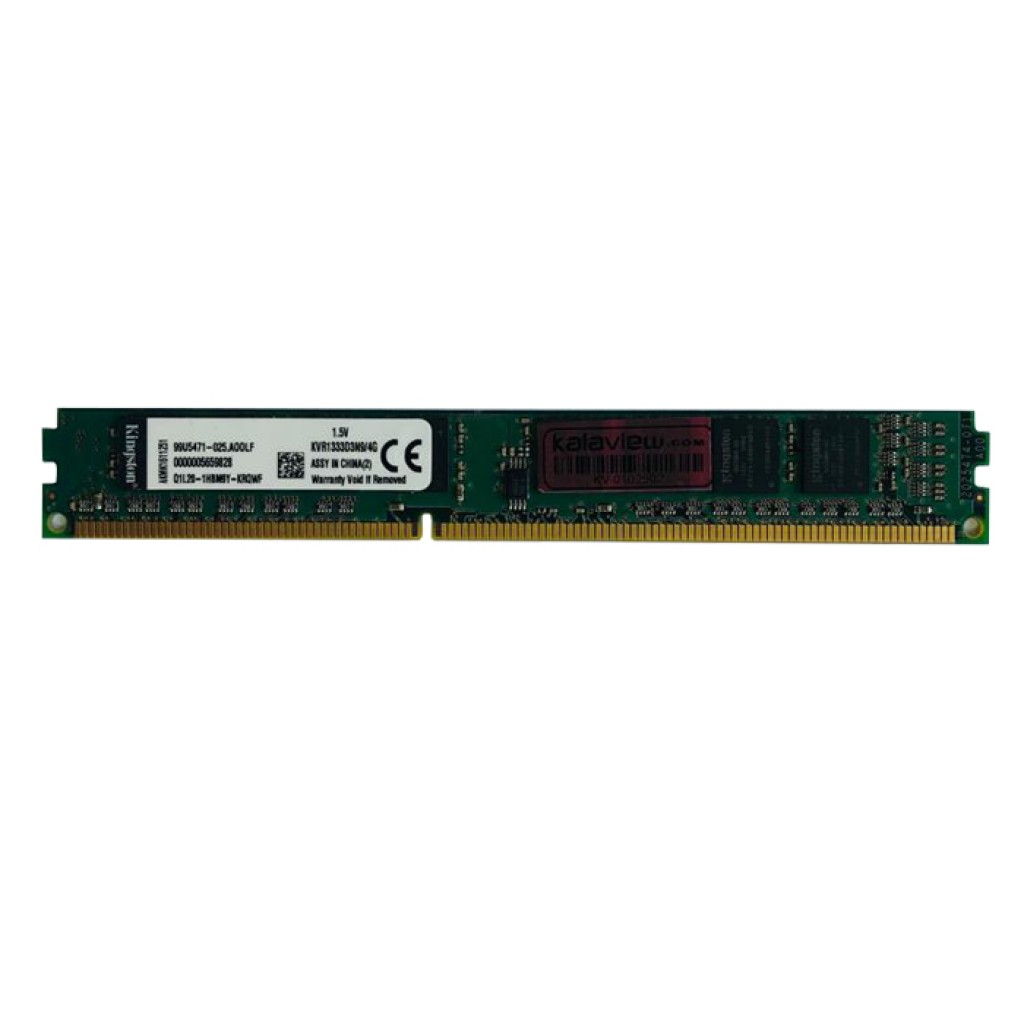 رم کامپیوتر DDR3 تک کاناله 1333 مگاهرتز CL9 کینگستون مدل PC3-10600 ظرفیت 4 گیگابایت رم کامپیوتر DDR3 تک کاناله 1333 مگاهرتز CL9 کینگستون مدل PC3-10600 ظرفیت 4 گیگابایت