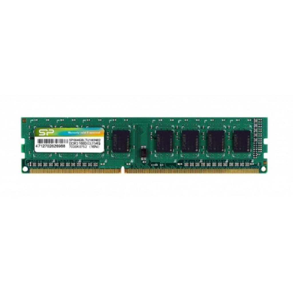 رم کامپیوتر DDR3 تک کاناله 1600 مگاهرتز CL11 سیلیکون پاور مدل PC3-12800 8X ظرفیت 4 گیگابایت رم کامپیوتر DDR3 تک کاناله 1600 مگاهرتز CL11 سیلیکون پاور مدل PC3-12800 8X ظرفیت 4 گیگابایت