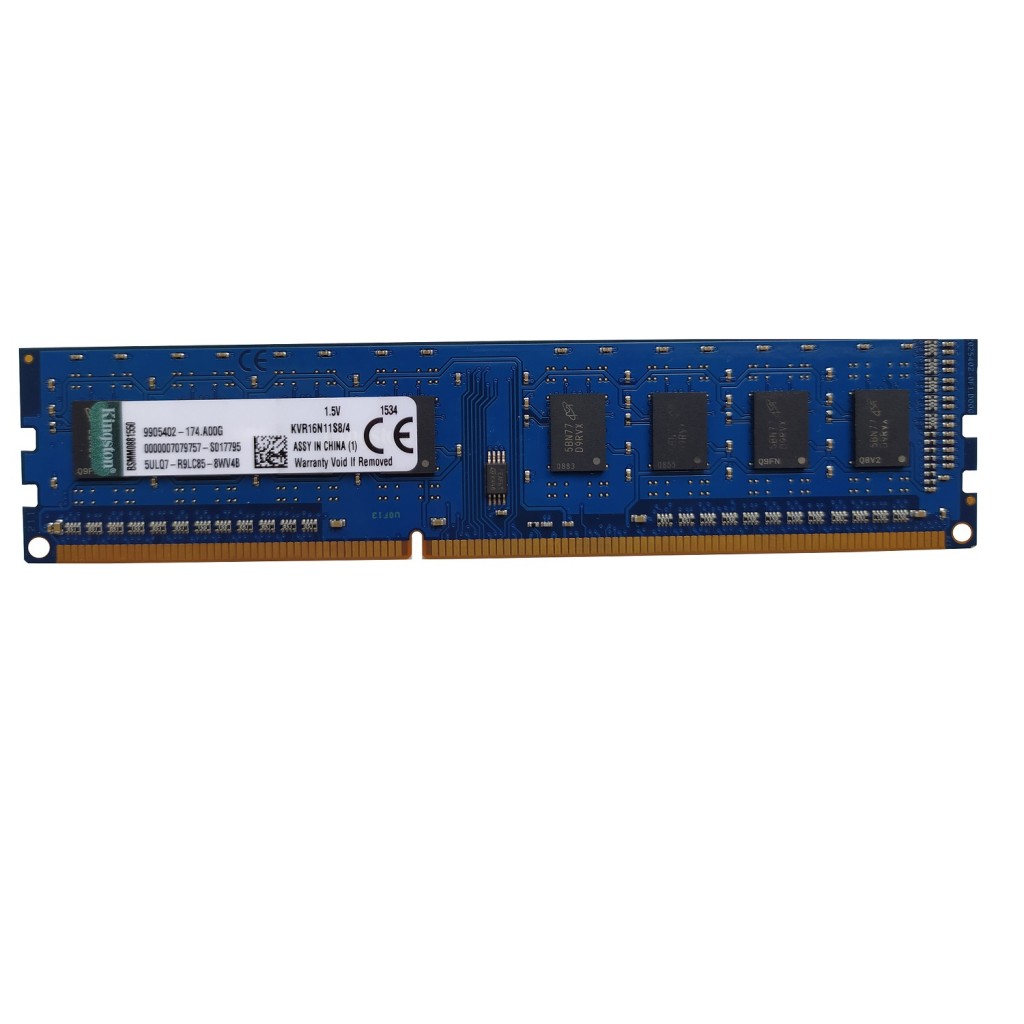 رم کامپیوتر DDR3 تک کاناله 12800 مگاهرتز CL11 کینگستون مدل KVR16N11S8/4 ظرفیت 4 گیگابایت