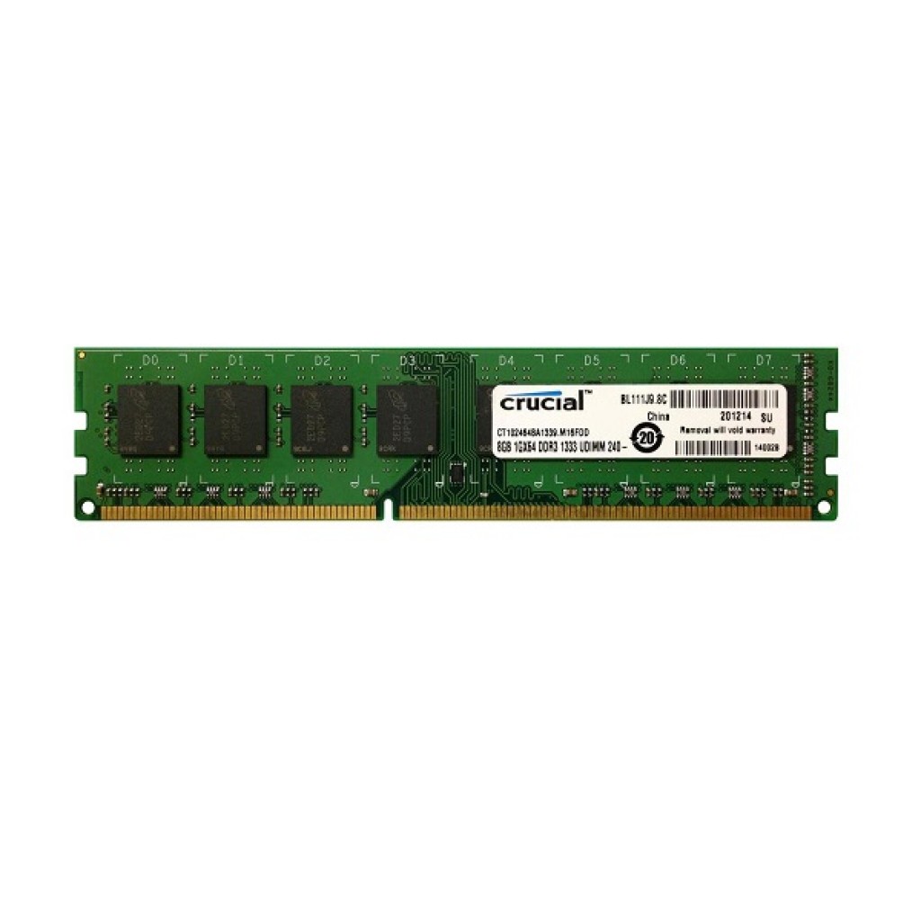 رم کامپیوتر DDR3 تک کاناله 1333 مگاهرتز CL9 کروشیال مدل PC3-10600 ظرفیت 8 گیگابایت رم کامپیوتر DDR3 تک کاناله 1333 مگاهرتز CL9 کروشیال مدل PC3-10600 ظرفیت 8 گیگابایت
