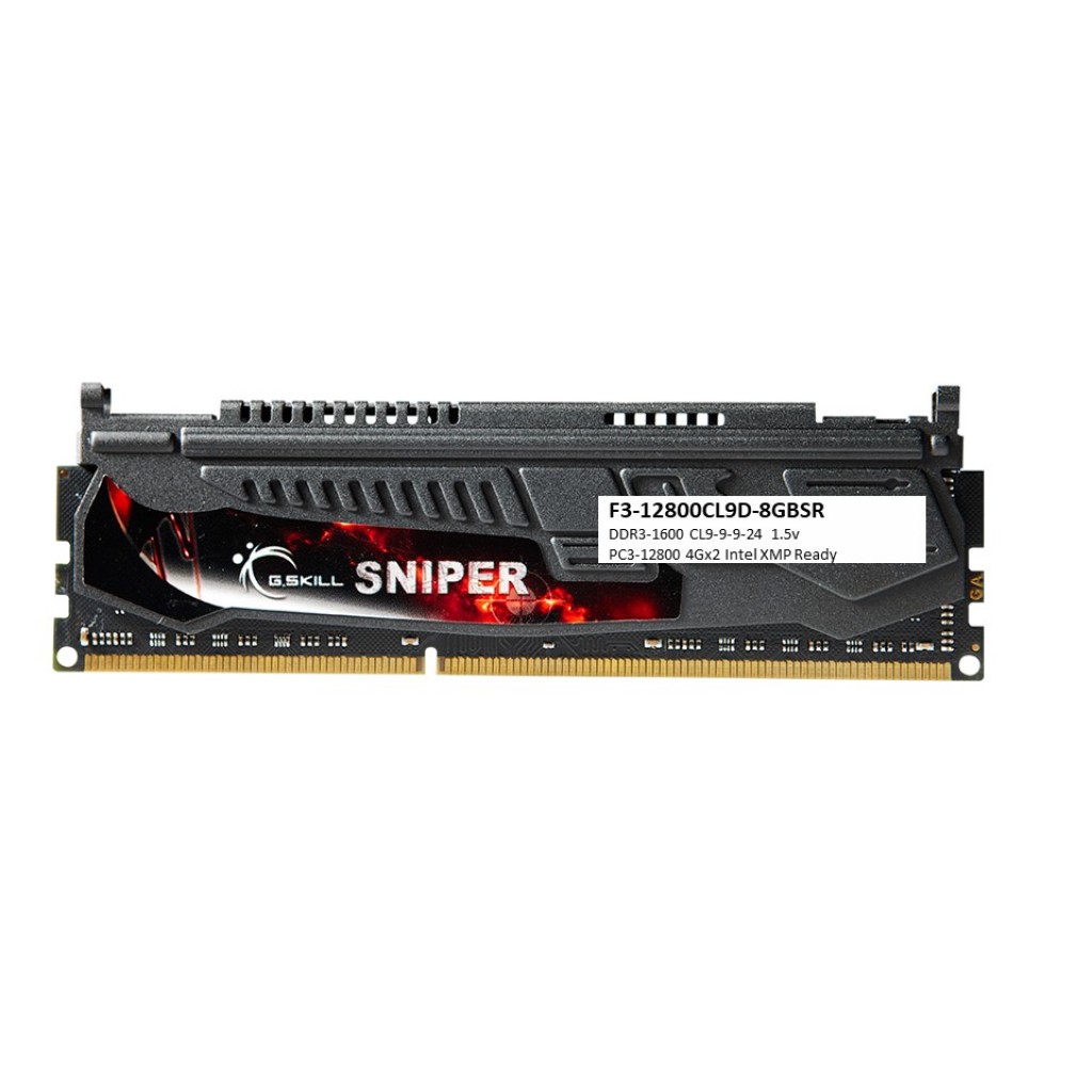 رم کامپیوتر DDR3 تک کاناله 1600 مگاهرتز CL9 جی اسکیل مدل SNIPER ظرفیت 4 گیگابایت رم کامپیوتر DDR3 تک کاناله 1600 مگاهرتز CL9 جی اسکیل مدل SNIPER ظرفیت 4 گیگابایت