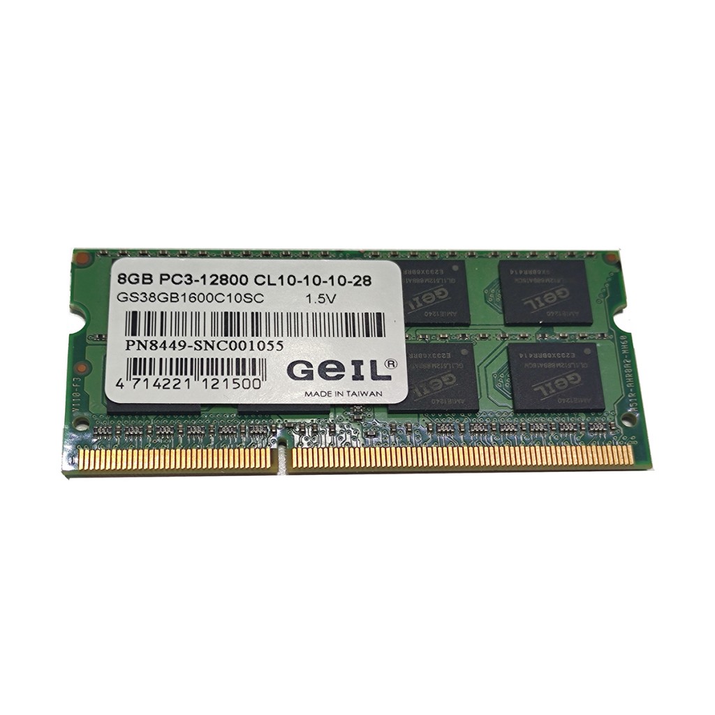 رم لپ تاپ DDR3 تک کاناله 12800 مگاهرتز CL10 گیل مدل PC3 ظرفیت 8 گیگابایت رم لپ تاپ DDR3 تک کاناله 12800 مگاهرتز CL10 گیل مدل PC3 ظرفیت 8 گیگابایت